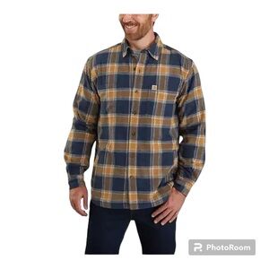 Carhartt Men’s Relax Fit Flannel Fleece Lined‎ Plaid Shirt XL